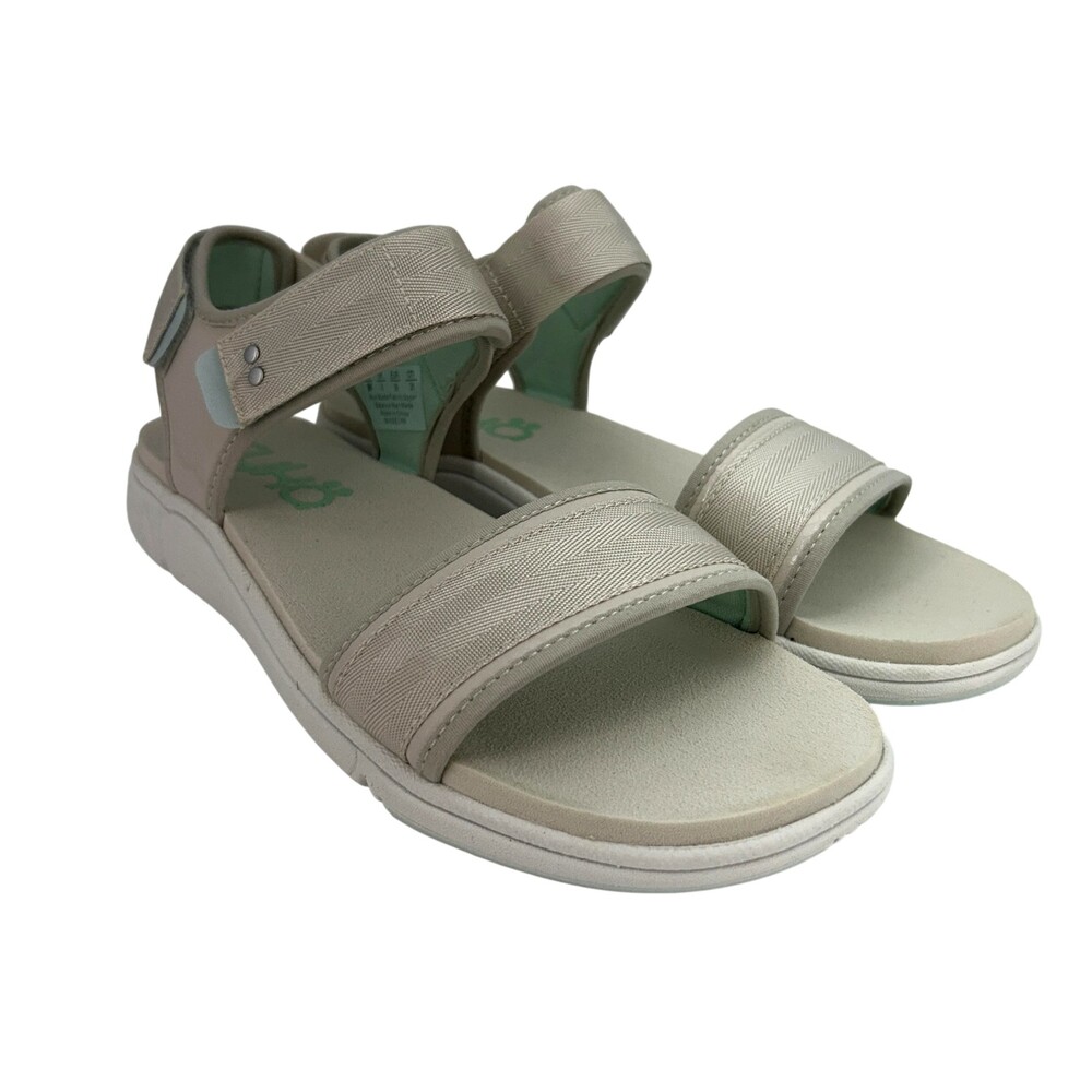 Ryka Sandals Shoes Womens Size 9 White Madelyn Strappy Adjustable Hook & Loop
